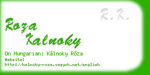 roza kalnoky business card